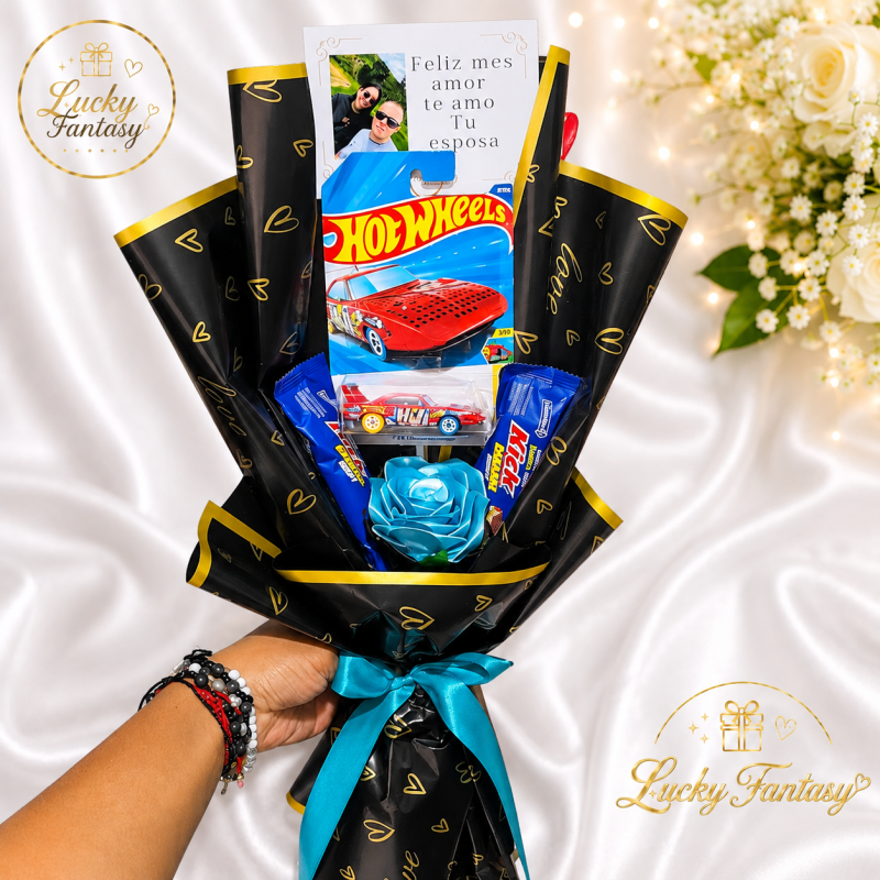 Bouquet Rosa Hotwheels hombre